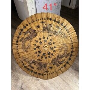 Japan Antique Wagasa Japanese Traditional Paper Umbrella Vintage Decor Art 41”